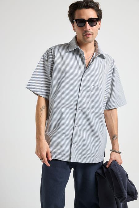 Trendsplant: Shirt Mechanic Box Indigo Stripes