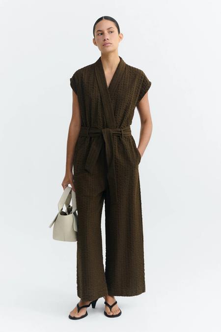 Jumpsuit Seersucker Malawi Bruin