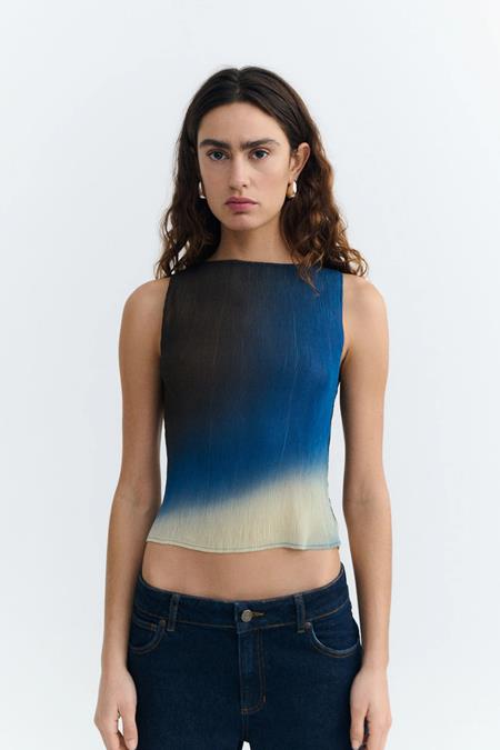 Top Dora Glass Pleated Brown