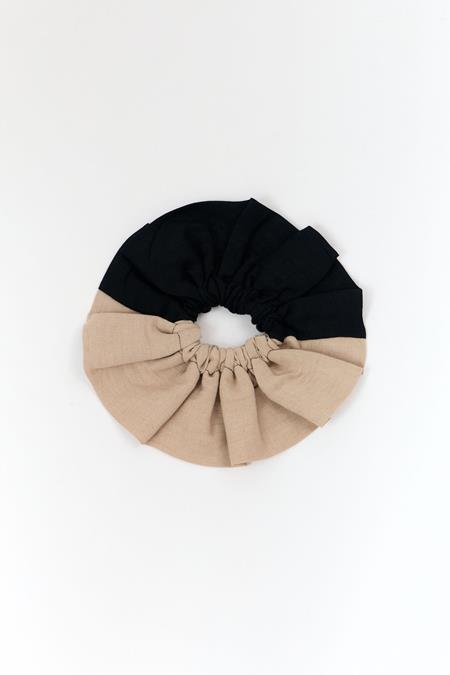 SUITE13LAB: Maxi Haargummi Soloy Bicolor Schwarz/Beige