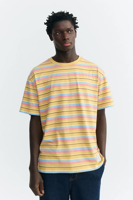 Thinking MU: T-Shirt Aaron Gestreift Gelb 