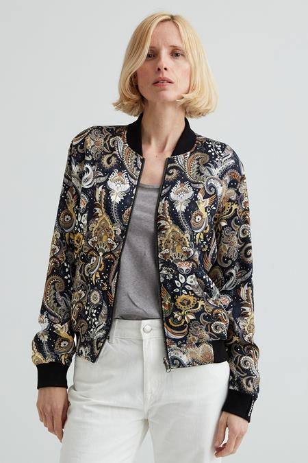 Yahmo: Jacke Bomber Reversible Ruth Bird/Navy