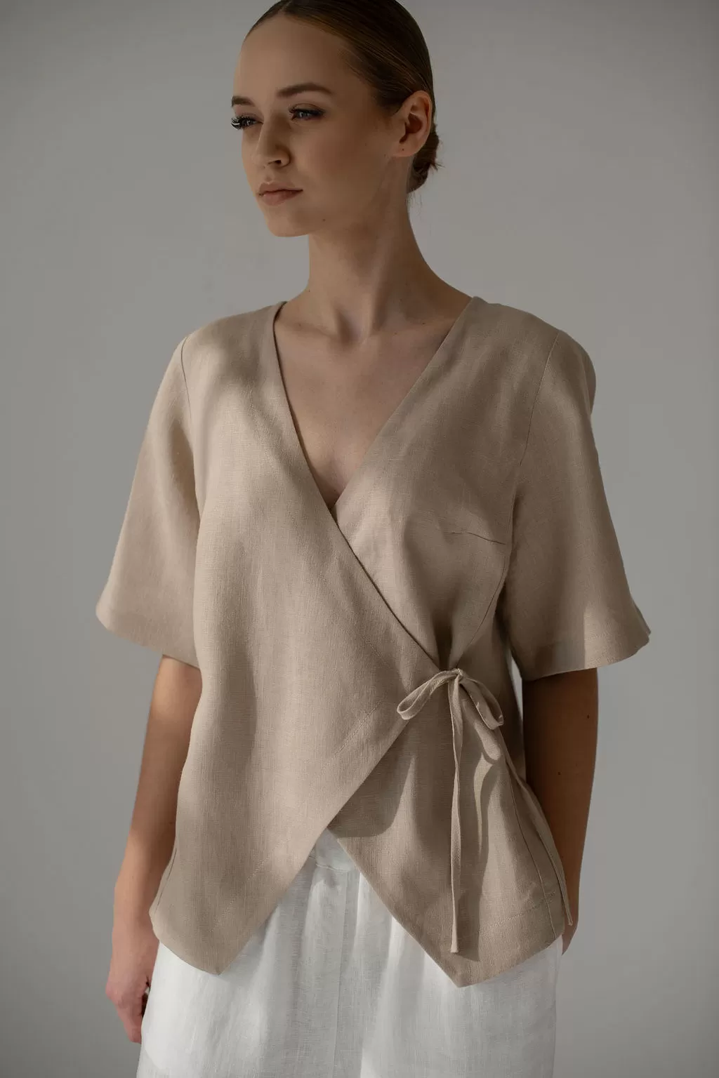 Amber Linen: Wrap Top Aria P... Amber Linen: Wrap Top Aria P...