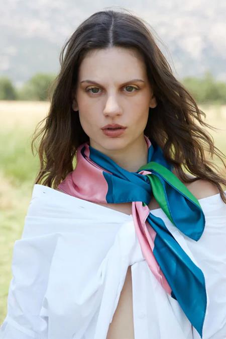 VERB TO DO: Sjaal Horizon Klein Blauw/Roze/Groen