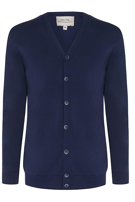 Recycled Knit Cardigan Navy via Shop Like You Give a Damn