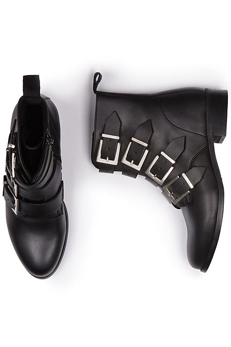 Biker Boots 4 Strap Black from Shop Like You Give a Damn
