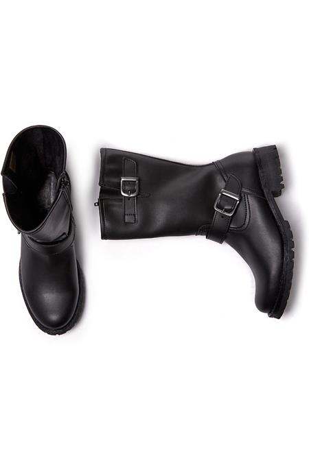 Motor Boots Mid-Length Black