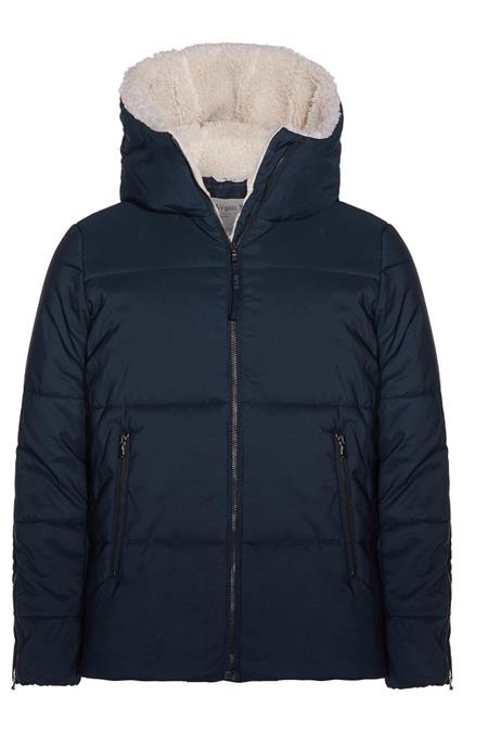 Puffer Vegan Shearling Donkerblauw & Crème