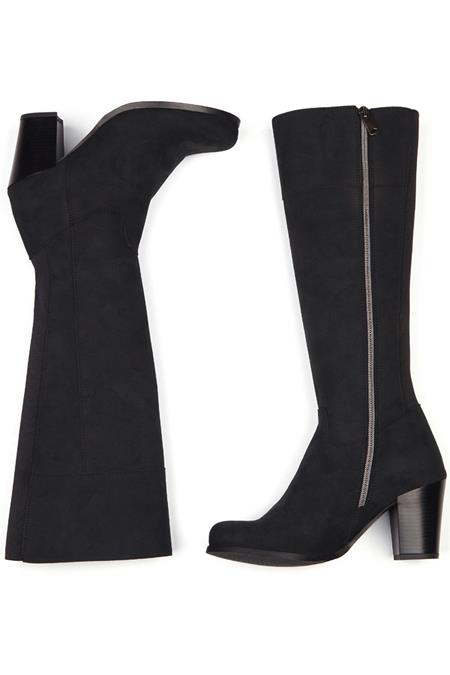Heeled Knee High Boots Black