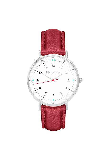 Moderna Watch Silver, White & Cherry Red from Shop Like You Give a Damn