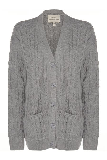 Cardigan Chunky Button Up Knitted Grey