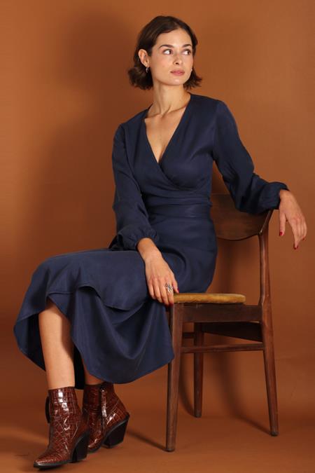 Wickelkleid Tara Blau