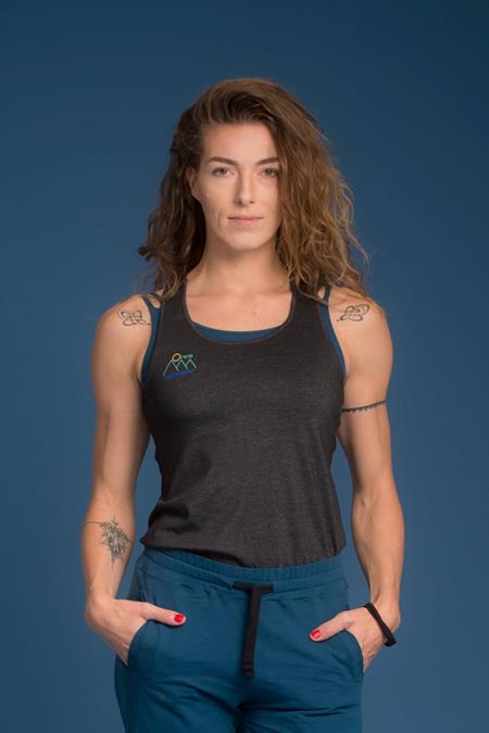 Racerback Top Schwarz Melange