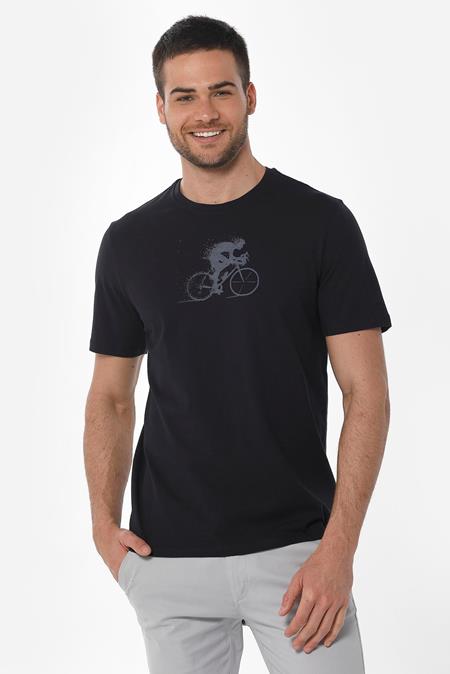 T-Shirt Bicycle Print Black