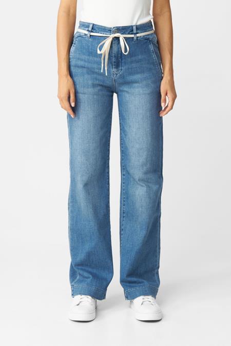 Jeans Flared Dew French Pocket Blauw