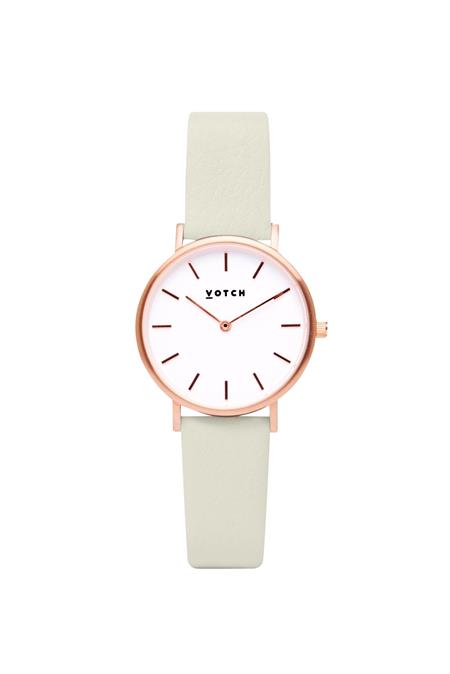 Votch: Uhr Peitite Rose Gold & Leinen