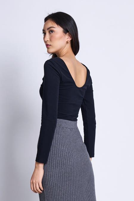 T-Shirt Longsleeve Leon Zacht Zwart