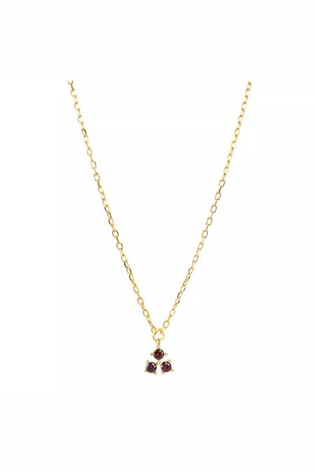 Necklace Vistosa Trio Gold Coffee Rhodolite
