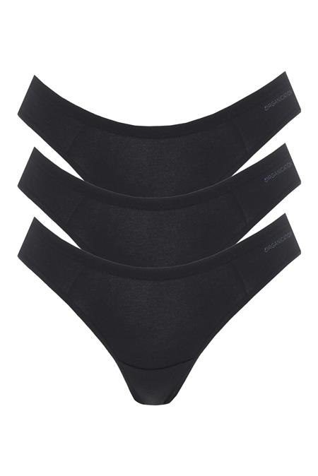 ORGANICATION: Multipack 3er-Pack Tanga Kavinn Schwarz