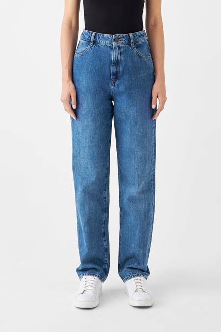 Jeans Breed Recht Niet-Stretch Minimal Medium Blauw