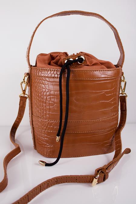 Tas Astatine Bucket Vegan Leer Karamel