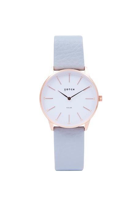 Votch: Uhr Solar Classic Rose Gold & Taubengrau 