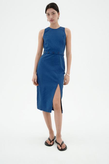 Jurk Seersucker Wila Blauw