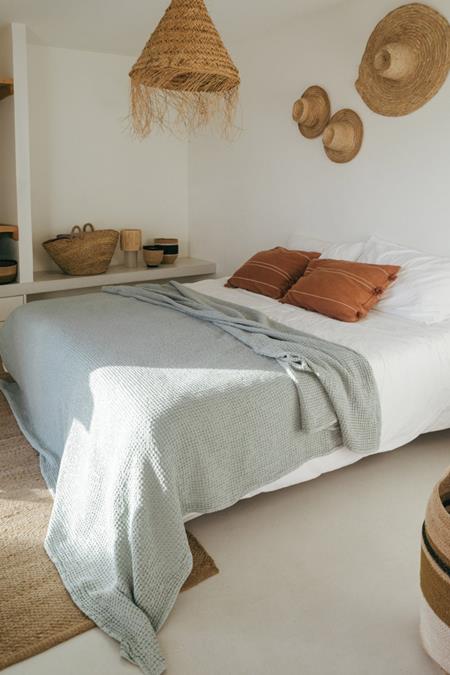 Decke Waffel Salbei Grün