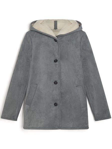 Vegan Shearling Jacket Gray from Shop Like You Give a Damn