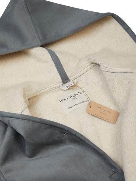 Vegan Shearling Jacket Gray from Shop Like You Give a Damn