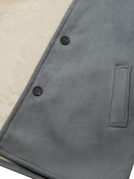 Vegan Shearling Jacket Gray from Shop Like You Give a Damn