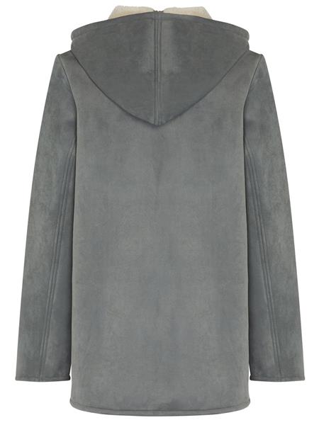 Vegan Shearling Jacket Gray from Shop Like You Give a Damn