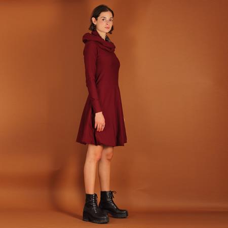 ManduTrap Balloon Dress With Hood Burgundy