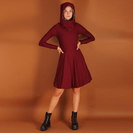 ManduTrap Balloon Dress With Hood Burgundy