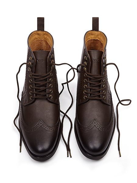 Men's Brogue Boots Dark Brown from Shop Like You Give a Damn