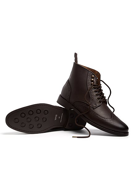 Men's Brogue Boots Dark Brown from Shop Like You Give a Damn