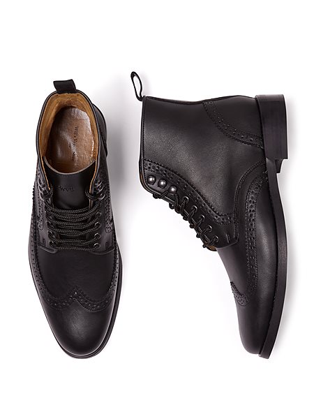 Men's Brogue Boots Black via Shop Like You Give a Damn