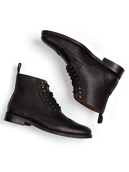 Men's Brogue Boots Black from Shop Like You Give a Damn