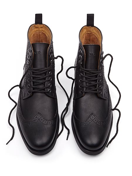 Men's Brogue Boots Black from Shop Like You Give a Damn