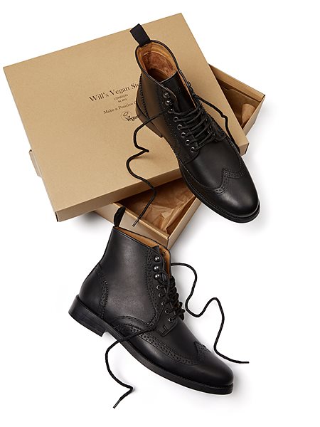 Men's Brogue Boots Black from Shop Like You Give a Damn