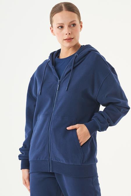 Unisex Zip-Up Hoodie Junda Navy