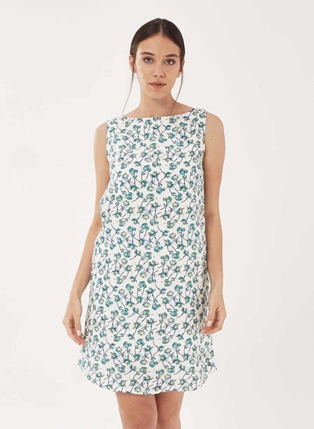 Midi Jurk Bloemen Lichtblauw