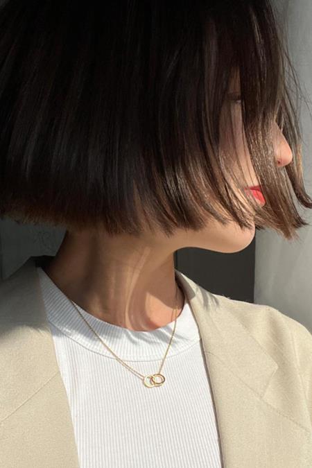 Ketting Dubbele Ring Goud