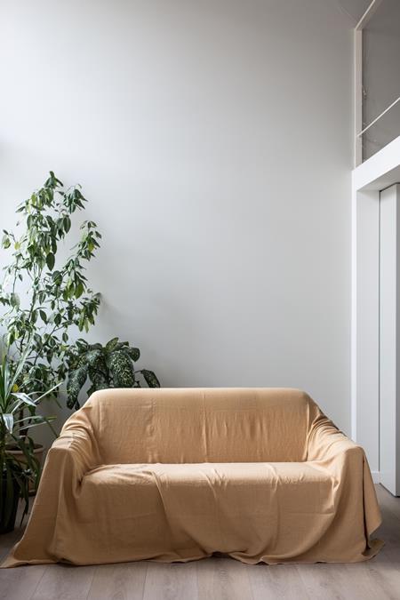Linen Couch Cover Mustard Yellow