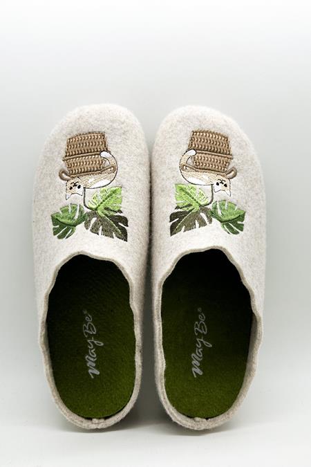 MayBe: Pantoffels Misschien Cat Under Palms Beige