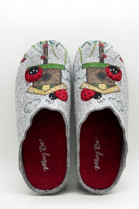 MayBe: Pantoffels Misschien Lady Bug's House Grey