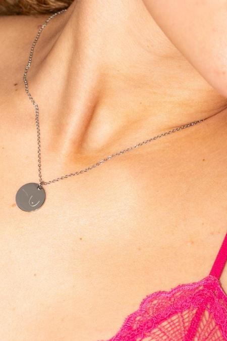 Necklace Boob Stainless Steel Silver