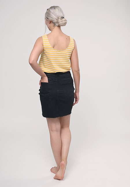 Denim Skirt Celandine Washed Black from Shop Like You Give a Damn