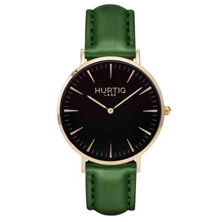 Hurtig Lane Watch Mykonos Cactus Leather  Gold, Black & Green