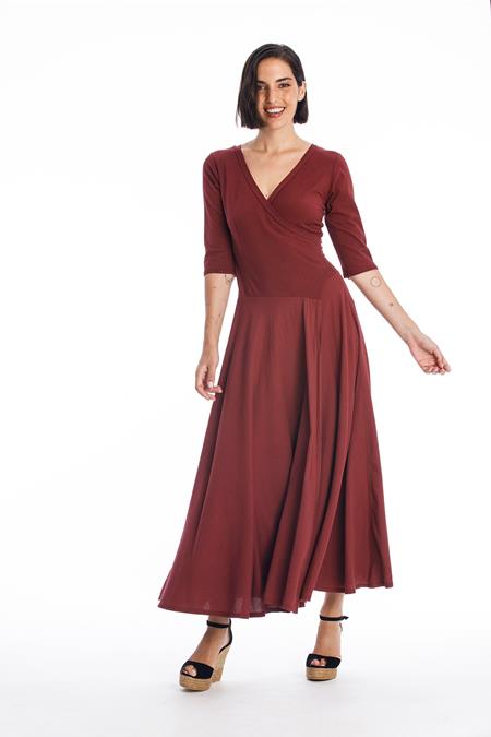 Jurk Veronika Donker Granaat